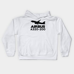 Airbus A320-200 Silhouette Print (Black) Kids Hoodie